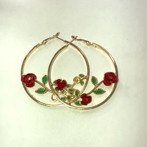 rose hoop earrings